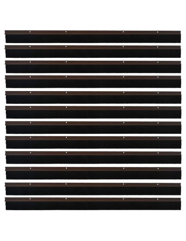 Spazzole per porte a vite 12 pcs Marrone 100 cm