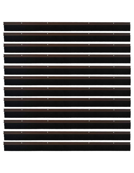 Spazzole per porte a vite 12 pcs Marrone 100 cm