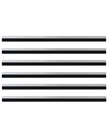 Spazzole per porte autoadesive 6 pcs Argento 100 cm