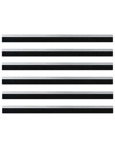 Spazzole per porte autoadesive 6 pcs Argento 100 cm