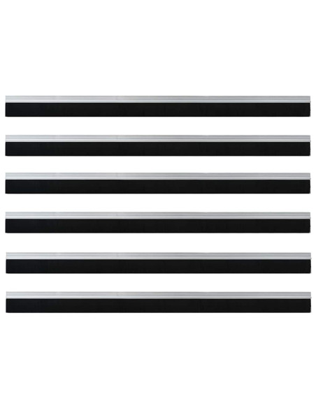Spazzole per porte autoadesive 6 pcs Argento 100 cm