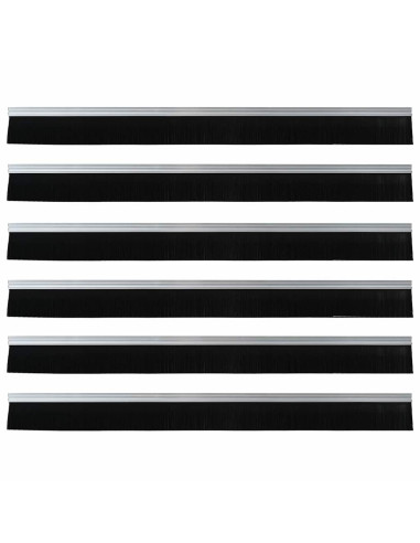 Spazzole per porte autoadesive 6 pcs Argento 100 cm