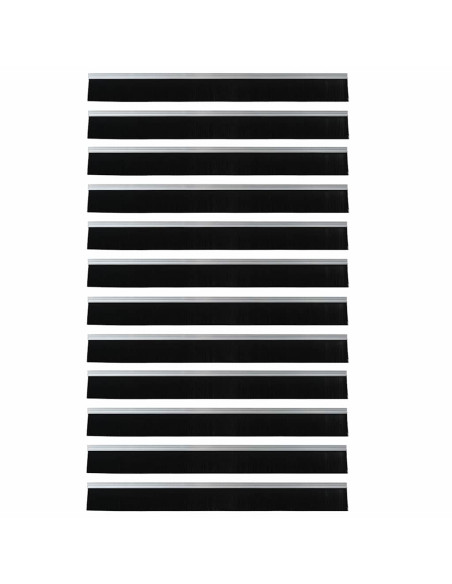 Spazzole per porte autoadesive 12 pcs Argento 100 cm