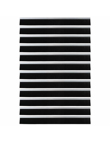 Spazzole per porte autoadesive 12 pcs Argento 100 cm