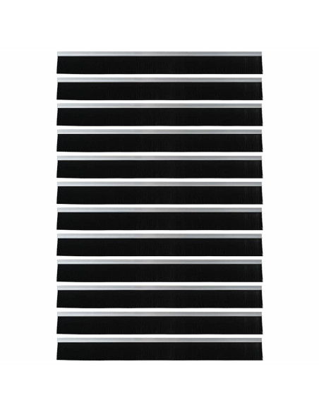 Spazzole per porte autoadesive 12 pcs Argento 100 cm