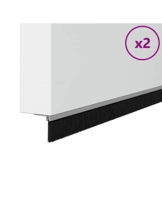 Spazzole per porte autoadesive 2 pcs Argento 100 cm 2