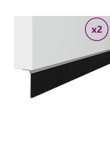 Spazzole per porte autoadesive 2 pcs Argento 100 cm