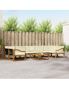 Set di divani con cuscino 8 pcs Naturale e Crema