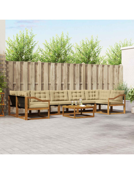 Set di divani con cuscino 8 pcs Naturale e Beige