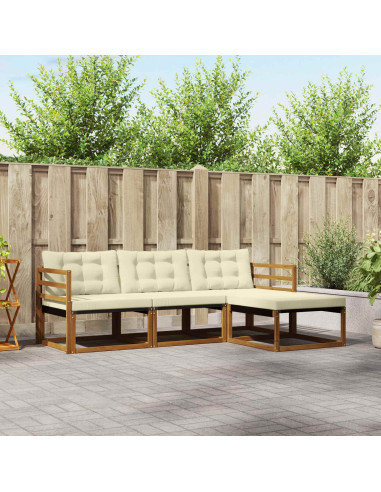Set di divani con cuscino 4 pcs Naturale e Crema
