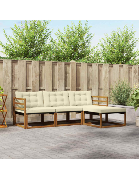 Set di divani con cuscino 4 pcs Naturale e Crema