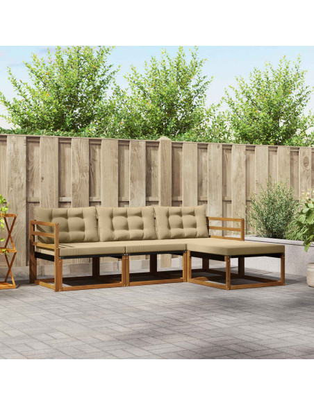 Set di divani con cuscino 4 pcs Naturale e Beige