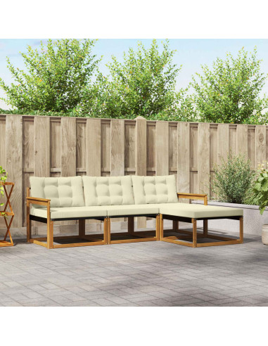 Set di divani con cuscino 4 pcs Naturale e Crema