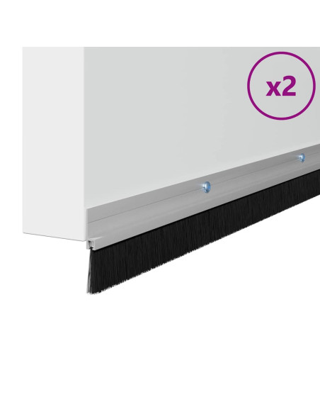 Spazzole per porte a vite 2 pcs Argento 100 cm