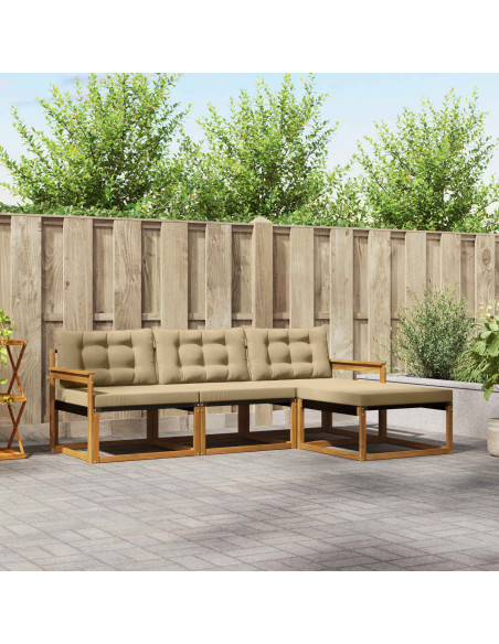 Set di divani con cuscino 4 pcs Naturale e Beige