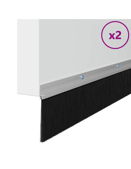 Spazzole per porte a vite 2 pcs Argento 100 cm
