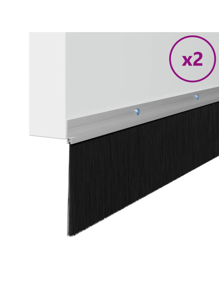 Spazzole per porte a vite 2 pcs Argento 100 cm