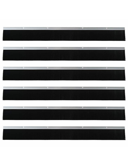 Spazzole per porte a vite 6 pcs Argento 100 cm
