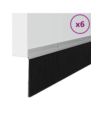 Spazzole per porte a vite 6 pcs Argento 100 cm