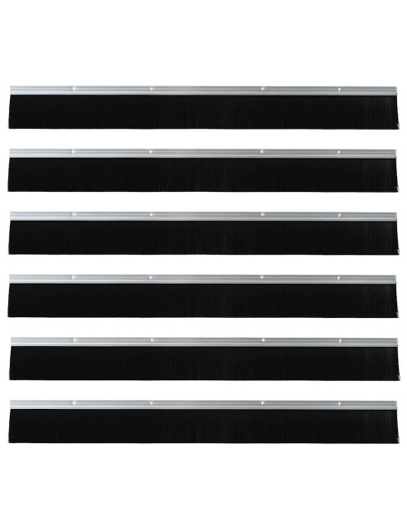 Spazzole per porte a vite 6 pcs Argento 100 cm