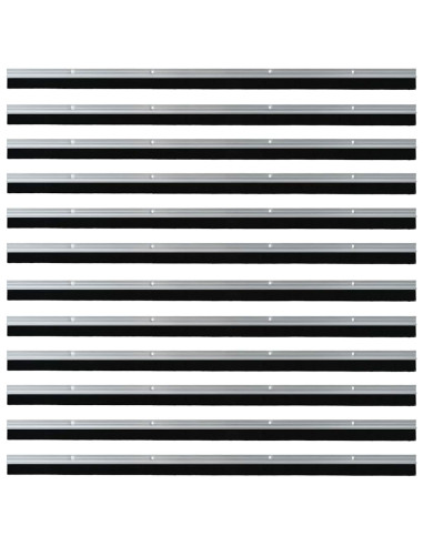 Spazzole per porte a vite 12 pcs Argento 100 cm