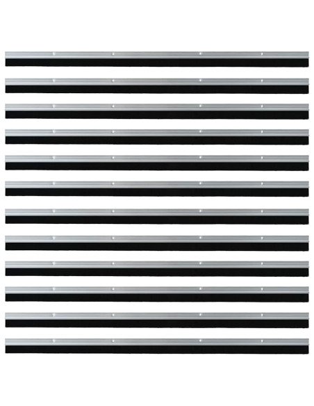 Spazzole per porte a vite 12 pcs Argento 100 cm