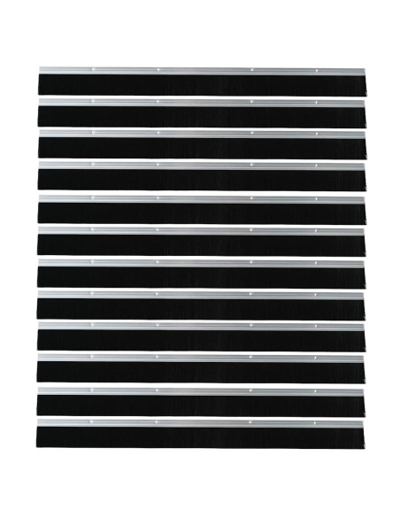 Spazzole per porte a vite 12 pcs Argento 100 cm