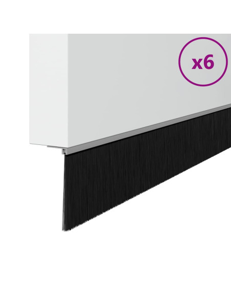 Spazzole per porte a vite 6 pcs Argento 100 cm