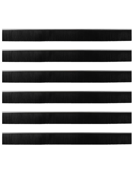 Spazzole per porte a vite 6 pcs Argento 100 cm