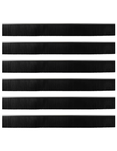 Spazzole per porte a vite 6 pcs Argento 100 cm