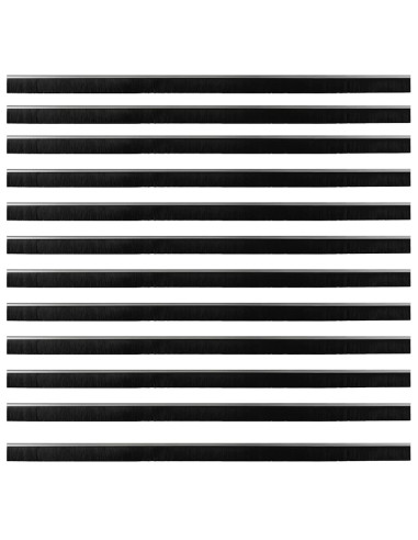 Spazzole per porte a vite 12 pcs Argento 100 cm