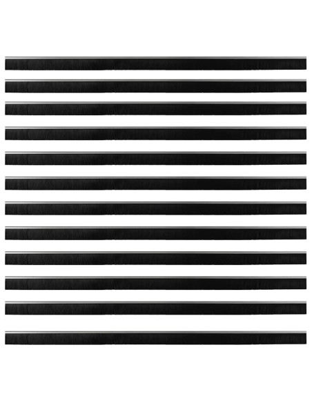 Spazzole per porte a vite 12 pcs Argento 100 cm