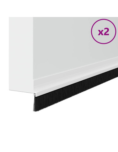 Spazzole per porte autoadesive 2 pcs Bianco 100 cm