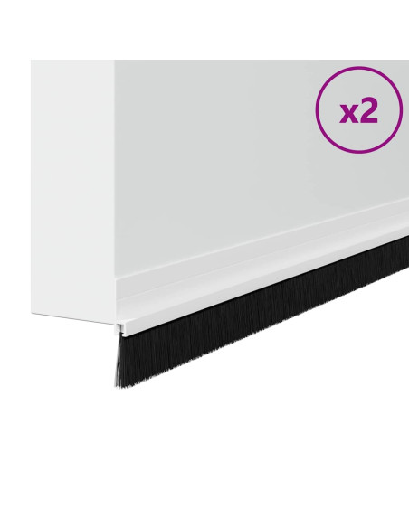 Spazzole per porte autoadesive 2 pcs Bianco 100 cm