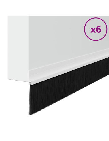 Spazzole per porte autoadesive 6 pcs Bianco 100 cm