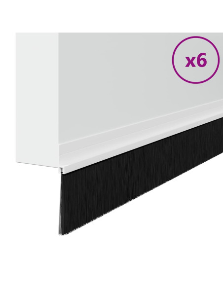Spazzole per porte autoadesive 6 pcs Bianco 100 cm