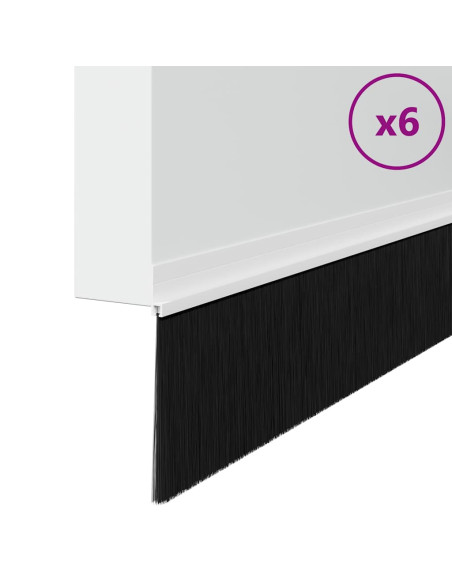 Spazzole per porte autoadesive 6 pcs Bianco 100 cm