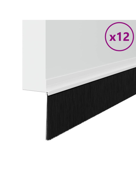 Spazzole per porte autoadesive 12 pcs Bianco 100 cm