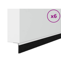 Spazzole per porte autoadesive 6 pcs Bianco 100 cm 2