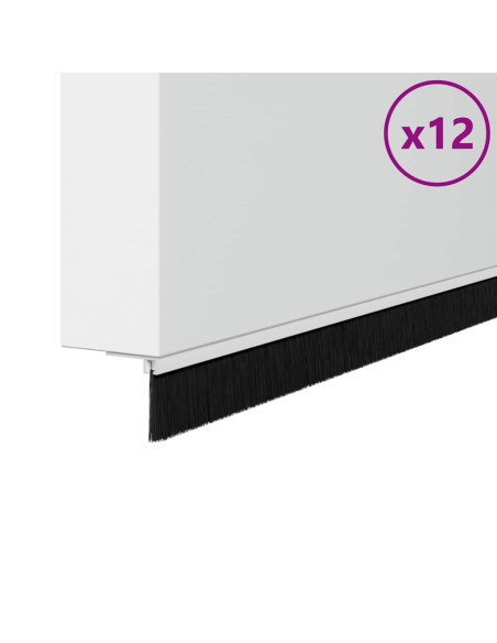Spazzole per porte autoadesive 12 pcs Bianco 100 cm