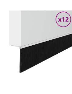 Spazzole per porte autoadesive 12 pcs Bianco 100 cm 2
