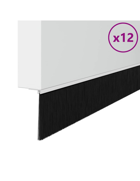 Spazzole per porte autoadesive 12 pcs Bianco 100 cm