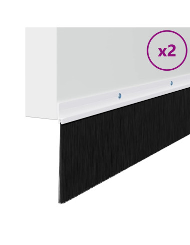 Spazzole per porte a vite 2 pcs Bianco 100 cm Lega di alluminio