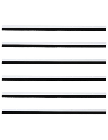 Spazzole per porte a vite 6 pcs Bianco 100 cm Lega di alluminio