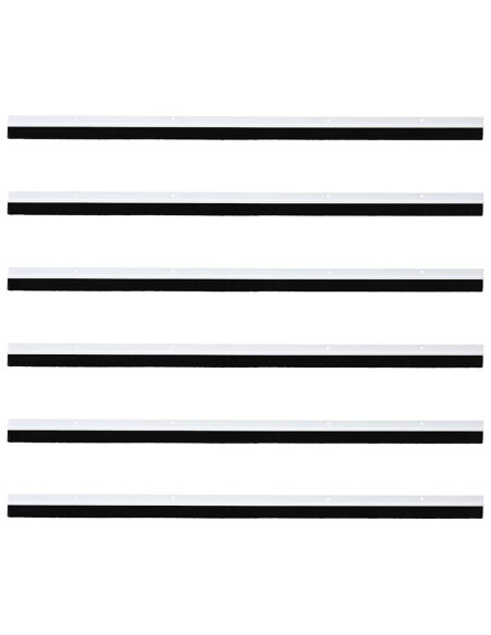 Spazzole per porte a vite 6 pcs Bianco 100 cm Lega di alluminio