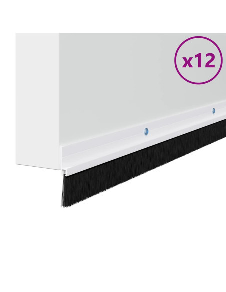 Spazzole per porte a vite 12 pcs Bianco 100 cm