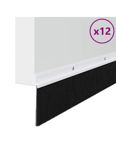 Spazzole per porte a vite 12 pcs Bianco 100 cm