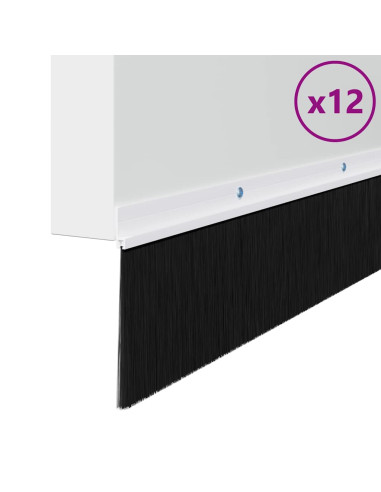 Spazzole per porte a vite 12 pcs Bianco 100 cm