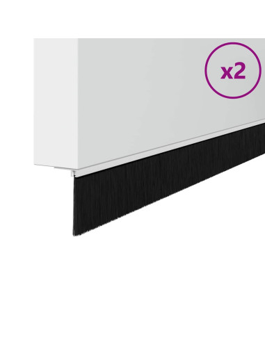 Spazzole per porte a vite 2 pcs Bianco 100 cm Lega di alluminio