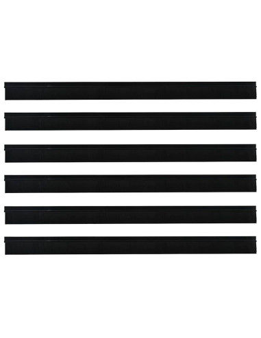 Spazzole per porte autoadesive 6 pcs Nero 100 cm